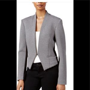 RACHEL Rachel Roy Women's Frankie Striped Blazer, Black/ Heather Grey